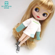 Clothes for doll fit Blyth azone OB24 OB27 1/6 doll accessroies fashion Casual striped t-shirt, sweatshirt 2024 - buy cheap