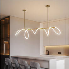 Скандинавская Минималистичная люстра, роскошный Простой Длинный светильник в стиле пост-модерн, дизайнерские подвесные лампы для гостиной, столовой, домашние украшения 2024 - купить недорого