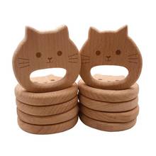 Cat Wood Teether Infant Kids Teething BPA Free Newborn Chew Play Toy Gifts Organic Wooden The Bear Animal Baby Teether Toys 2024 - buy cheap