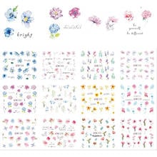 12 tipos de adesivos deslizantes de flor, adesivos de água para transferência de unhas, tatuagem, dicas de decoração de manicure, 2019 2024 - compre barato