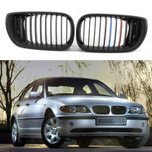 Rejilla delantera de riñón doble para BMW, accesorio de color mate y brillante, estilo de carreras, modelos Serie 3 y E46, 4 puertas, años 2002 a 2005, 2 unidades 2024 - compra barato