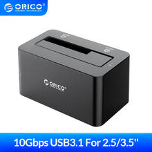 Корпус жесткого диска ORICO 2,5 3,5 дюйма, док-станция для жесткого диска type C SATA к USB3.1 Gen2 10 Гбит/с, корпус для жесткого диска SSD 2024 - купить недорого