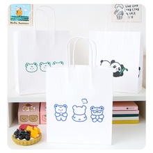 Saco de papel fofo de urso de desenho animado, bolsa de tamanho pequeno para compras, embalagem portátil, sacola de presente para crianças 2024 - compre barato
