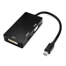 Адаптер Mini Displayport 3 в 1, кабель-Переходник HDMI, VGA, DVI, 1080P, MNDP, HDMI, конвертер для Macbook Pro, Air, проектор, камера 2024 - купить недорого