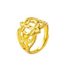 Дубай Золотое кольцо 24K золото Цвет помолвки женщин мужчин палец кольцо для женщин невесты девушки свадебные подарки Ювелирные изделия регулируемое кольцо любви 2024 - купить недорого