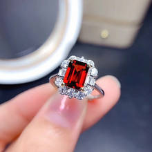 Классические квадратные кольца с красными кристаллами и рубинами, бриллиантовые кольца для женщин, изящные модные ювелирные украшения белого, золотого и серебряного цвета, кольцо, шикарный подарок 2024 - купить недорого