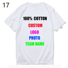 Camisa de algodão 100% para personalização de imagem, modelo unisex, manga curta casual 2024 - compre barato