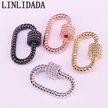10Pcs,fashion Oval Shaped Gold/Rose gold/Silver/Black Color Clasp Lock Carabiner Clasp, Pave Lock Claps Necklace Jewelry 2024 - buy cheap