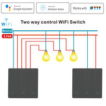 Interruptor táctil inteligente para el hogar, pulsador de pared con WiFi, 1/2/3 entradas, 100V ~ 230V, para Alexa y asistente de Google Home, estándar de la UE y el Reino Unido 2024 - compra barato