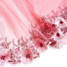 2Yards Skin Pink Embroidered Lace Trim Mesh Tulle Lingerie Bra Underwear Doll's Dress Sewing Sofa Curtain Fabrics 2024 - buy cheap