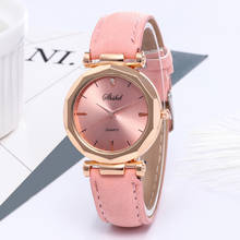 Relógio de pulso feminino estrutural feminino, relógio analógico de quartzo com pulseira de couro # n03, moda feminina 2019 2024 - compre barato