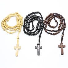 Новинка, крест, винтажный стиль, мужская одежда, женское ожерелье с подвеской в виде креста и четки, 4 цвета, TSLM2 2024 - купить недорого