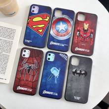 Мягкий чехол Marvel для iphone 11 PRO MAX XS XR X 10 6 7 8 6S Plus, чехол с 3D тиснением и серебристой рамкой 2024 - купить недорого