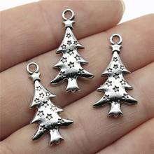 10Pcs 27x14mm Christmas Tree Pine Tree Star Tree Charms DIY Jewelry Findings For Jewelry Making Antique Silver Color 2024 - buy cheap