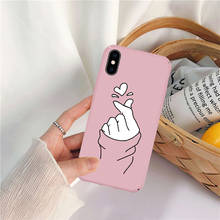 Gykz-capa de celular fosca e fina para amantes do coração, adorável, de casal, para iphone xs max, x, xr, 11 pro, 7, 8, 6, 6s plus, cores de doces 2024 - compre barato