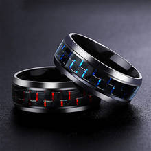 Властное мужское кольцо красное зеленое углеродное волокно черное инкрустация дракона комфортные кольца из нержавеющей стали для мужчин обручальное кольцо 2024 - купить недорого
