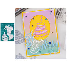 Inlovearts cartão de bolo de feliz aniversário, matriz de corte de metal, estêncil de letras, álbum de fotos, cartão de papel, artesanato com relevo diy 2024 - compre barato