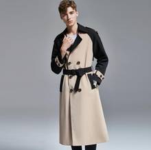 Mens trench coat men Contrast color long coat men clothes Loose lapels overcoat long sleeve 2020 new designer 2024 - buy cheap