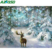 AZQSD Diamond Painting Deer Animal Full Square/Round Drill Diamond Embroidery Snow Needlework Art Home Decor Gift Rhinestones 2024 - buy cheap