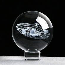 Bola de cristal em miniatura com sistema solar 3d, 60 mm a 100mm, modelo de planetas gravado, esfera de presente para decoração de casa astrófilo 2024 - compre barato