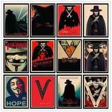 Perfect JL V for Vendetta Poster Wall Stickers Vintage Poster Prints High Quality For Bar And Home Decor HBB6 2024 - buy cheap