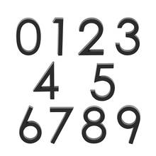 Black Glossy Self Adhesive House Number Sticker Door Plaque Sign for Apartment Hotel Room Doorplate Address Mailbox Number 2024 - buy cheap