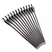 17/20 Inches Crossbow Carbon Arrow OD 8.8 mm With 2 Black 1 White Feather for Archery Hunting Shooting 6/12/24Pcs 2024 - buy cheap
