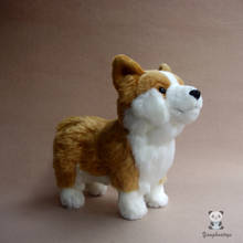 Lovely dog dolls toys children's birthday gifts real life plush welsh corgi pembroke doll toy soft and good quality 2024 - buy cheap