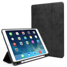 Funda de tableta para IPad Pro 12,9 2015 2017, carcasa trasera de silicona suave con ranura para bolígrafo, funda inteligente de cuero PU para IPad Pro 12,9 2018 2024 - compra barato