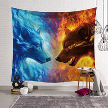 Animals Wolf Tapestry Background Psychedelic Wall Hanging Tribal Animal Sheets Wolf Tapestry Home Decor Beach Mat 2024 - buy cheap