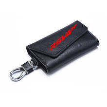 3D cowhide Key key case Holder Chain Collection Keychain for  Aprilia RSV4 RF Logo Motorcycle Badge Keyring 2024 - buy cheap