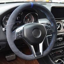 Black Alcantara Steering Wheel Cover for Mercedes Benz A-Class 2013-2015 CLA-Class 2013 2014 C-Class 2013 2024 - buy cheap