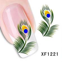 Flowers butterfly design Water Transfer Nails Art Sticker decals lady women manicure tools Nail Wraps Decals wholesale XF1221 2024 - buy cheap