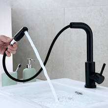 Black Modern Single Handle Free Rotating SUS304 Stainless Steel Kitchen Sink Faucet, Deck Mount Pot Filler Faucet, Matt Black 2024 - buy cheap