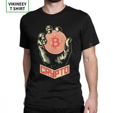 Bitcoin Crypto Cryptocurrency T Shirt Man's Gray Clothes Simple T-Shirts Crewneck 100% Cotton Tee Shirt Guys Swag Streetwear 2024 - buy cheap