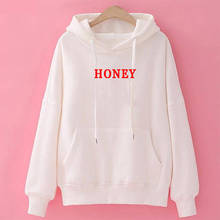 HONEY Hoodies Spring Autumn Fashion Hoodies Women Tops Casual Lady Sweatshirts Long Sleeve Loose Pocket Pullover Letter Clothes 2024 - buy cheap