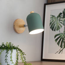 Luminária de parede, candelabro nórdico de madeira para iluminação de quarto, 6 cores, com cabeçote e27 2024 - compre barato