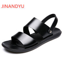 Genuine Leather Casual Shoes Men Summer Sandals Mens Brown Black Beach Sandals for Men Outdoor Fashion Comfy Slipper Sandals 2024 - buy cheap