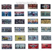 Vintage Metal Tin Signs Car License Plate Plaque Plate Plaque Poster Bar Club Wall Garage Home Decor 15x30cm 2024 - buy cheap