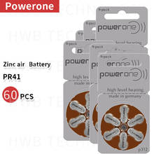 10pack(60PCS) Powerone 60 Zinc air batteries Size 312 P312 PR41 for hearing aid free shipping 2024 - buy cheap