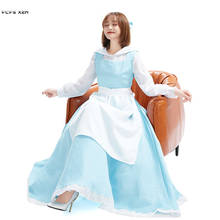 S-XL Sky Blue Women Princess Cosplay Female Halloween Waitress Maid Costumes Carnival Purim Masquerade Bar Role Play party dress 2024 - buy cheap