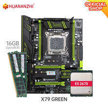 Huanzhi x79-placa mãe com intel xeon e5, kit de memória recc com 2 gb ram ddr3, 2 gb rom, 8 gb rom, sata 2.49, usb 2670, modelo verde 3.0 2024 - compre barato