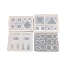 4 Pcs UV Silicone Crystal Epoxy Resin Mold with Hole Pendant Small Pyramid Geometry Molds DIY Jewelry Making Mould 2024 - buy cheap