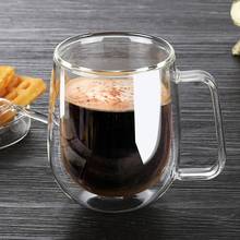 Copo de vidro de camada dupla para suco de café, chá e cerveja, água com guidão 180/200/250/300/400ml 2024 - compre barato