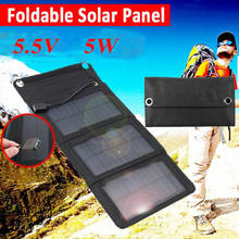 Painel solar dobrável, 5w, carregador de telefone móvel, ao ar livre, portátil, fontes de energia solar, mochila à prova d'água, camping, caminhadas 2024 - compre barato