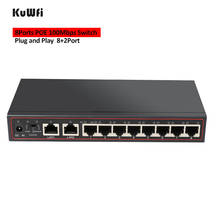 Kuwfi 8 porto poe interruptor de rede 100mbps ethernet switch rj45 lan rápido desktop interruptor de rede para câmera ip com estender a função 2024 - compre barato