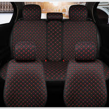 Fundas de lino para asientos de coche, cojín de tela de lino delantero y trasero, Protector transpirable, alfombrilla Universal para Interior de coche, para camión, SUV y furgoneta 2024 - compra barato