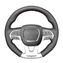 Hand-stitched Black PU Faux Leather Car Steering Wheel Cover for Dodge (SRT) Challenger Dodge Charger 2015-2021 Dodge Durango 2024 - buy cheap