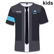 3 to 14 years kids t shirt Game Detroit Become Human 3d printed t-shirt boys girls Connor RK800 tshirt top children clothes 2024 - buy cheap