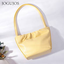 JOGUJOS-Bolso pequeño de piel auténtica para mujer, Hobos suaves plisados, a la moda, para compras, 2021 2024 - compra barato